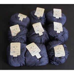 Jubilee Yarn Minnesota Lot of 9 Rolls Sea Grey Cotton/Bamboo 100g